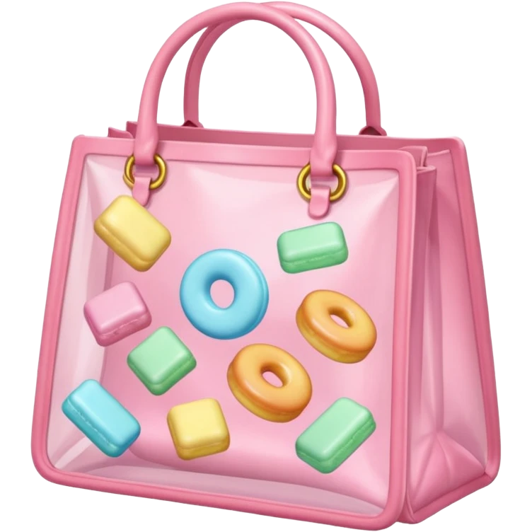 Pastel pink bag of pastel coloured sweets emoji