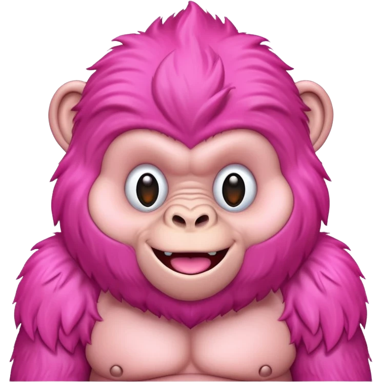 Cute pink gorilla emoji