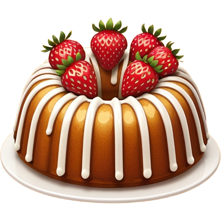 bundt cake with strawberries emoji