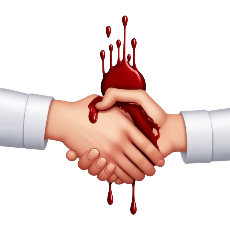 handshake, blood  emoji
