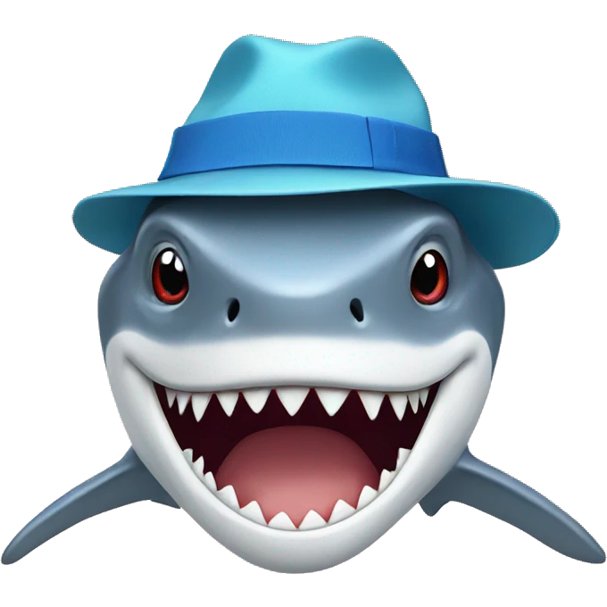 shark with hat emoji