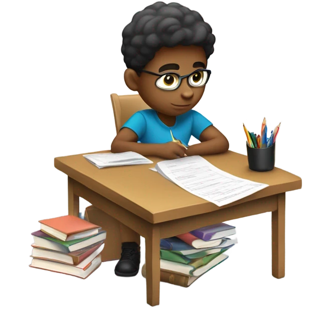 apple style emoji: Kid is doing a quiz emoji