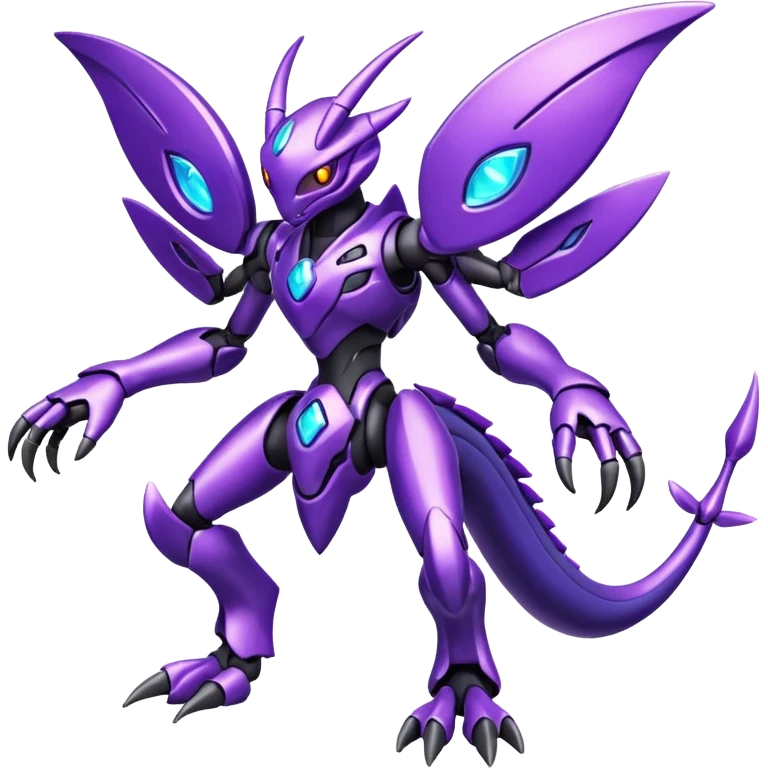 Shiny Futuristic Genesect-Miraidon-Lunala-Fakémon-hybrid-creature (full body)  emoji