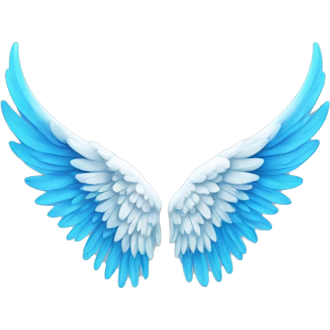 Angel Wings with blue emoji