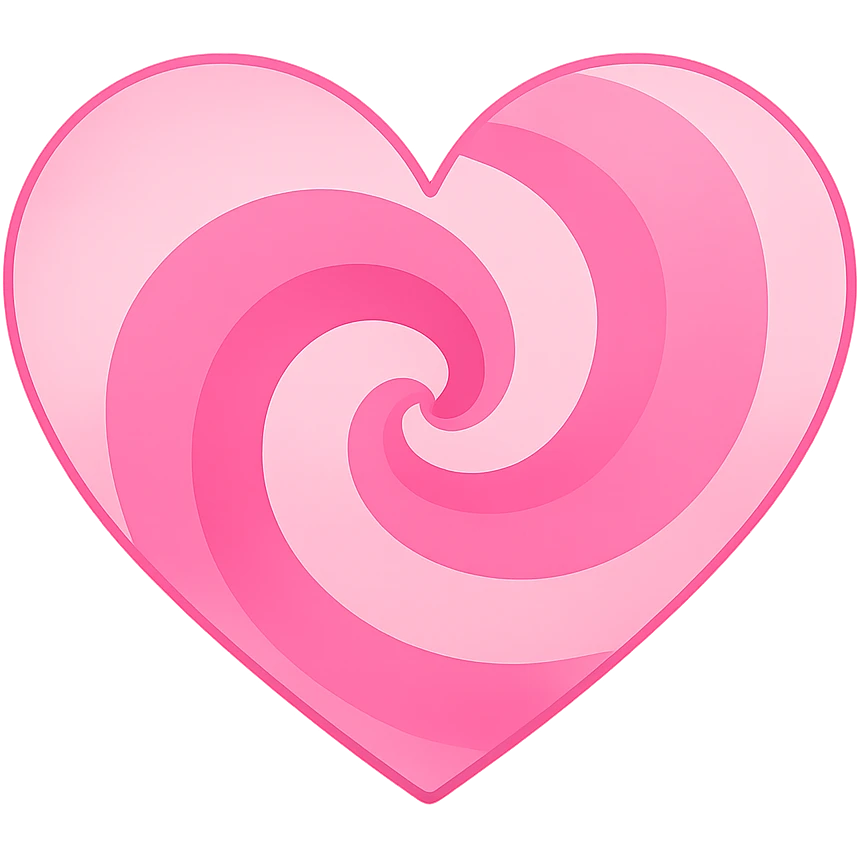 heart with a pink gradient swirl, clean digital illustration, no background emoji