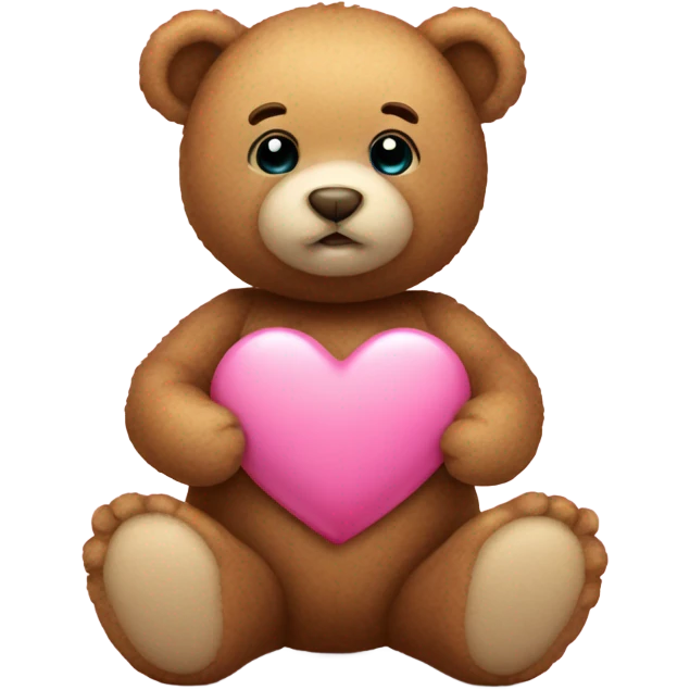 Valentine teddy bear with pink heart emoji