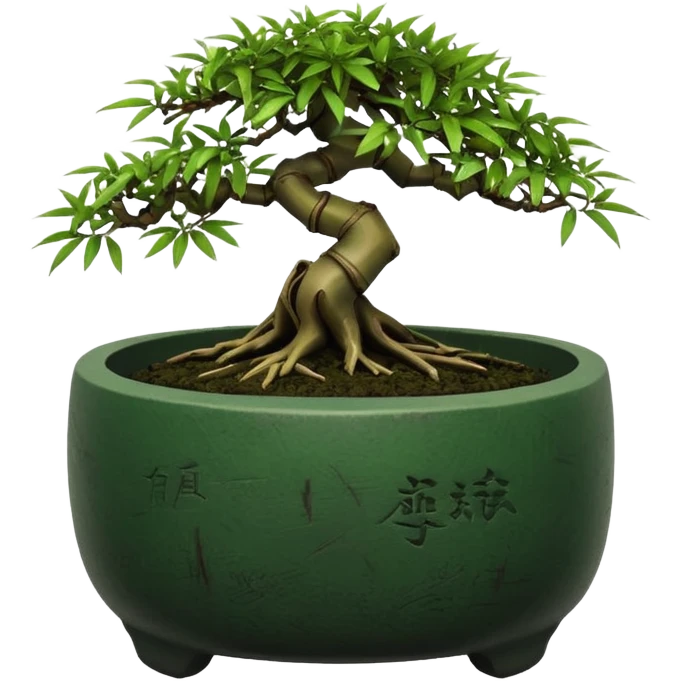 Shohin eggdark bamboo bonsai pot emoji