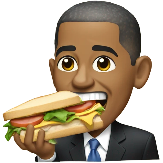 Barack Obama eating a Sandwich emoji