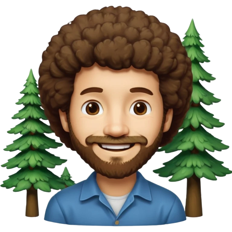 Bob Ross and Happy Little trees emoji