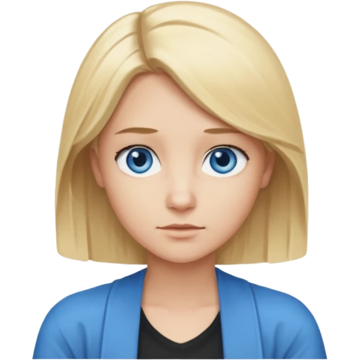 Mid length Blonde hair blue eye shoulder shrug emoji
