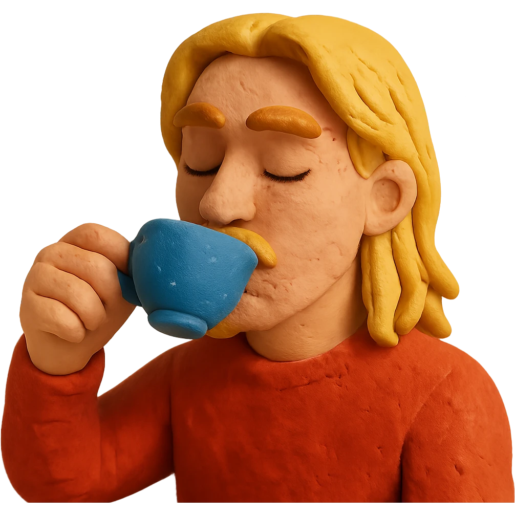long blonde male sipping tea emote emoji