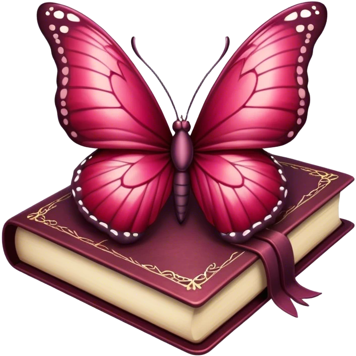 Spellbook Burgundy butterfly emoji