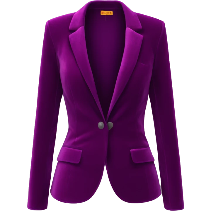Realistic isolated open purple wine color velvet feminine fashion blazer jacket.  emoji