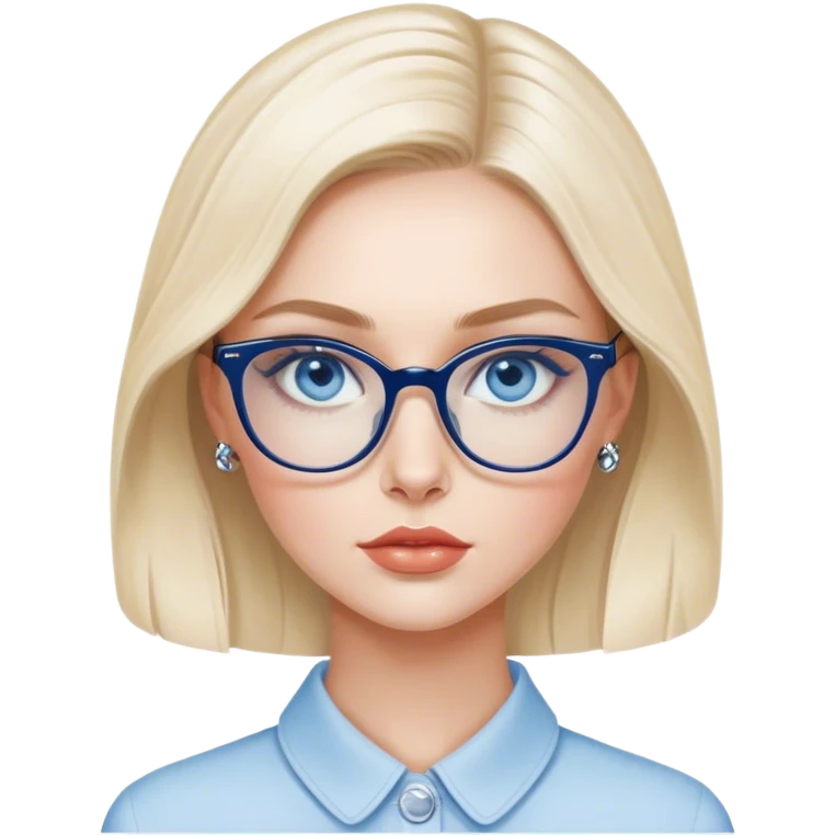 Hyper Realistic beautiful dior model, blue eyes and glasses  emoji
