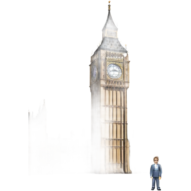 big ben london with a sm emoji