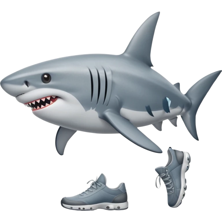 shark with legs and shoes emoji
