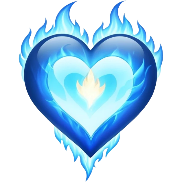 A blue fire heart emoji