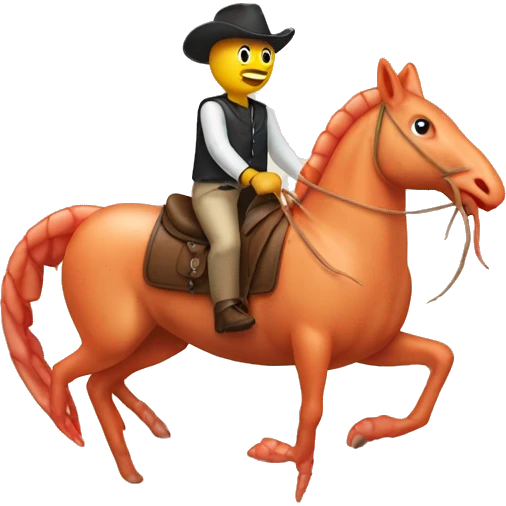 Shrimp riding a horse emoji