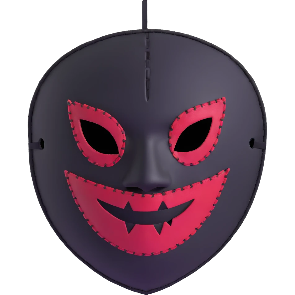 horror movie sackface mask with crude stitched features inspired by The Strangers emoji