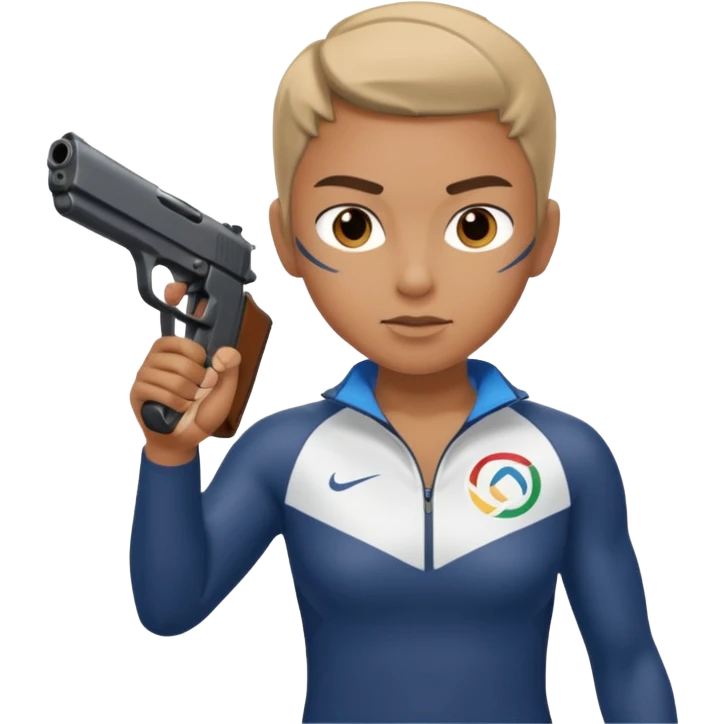 athlete with gun shooting, in Olympics emoji