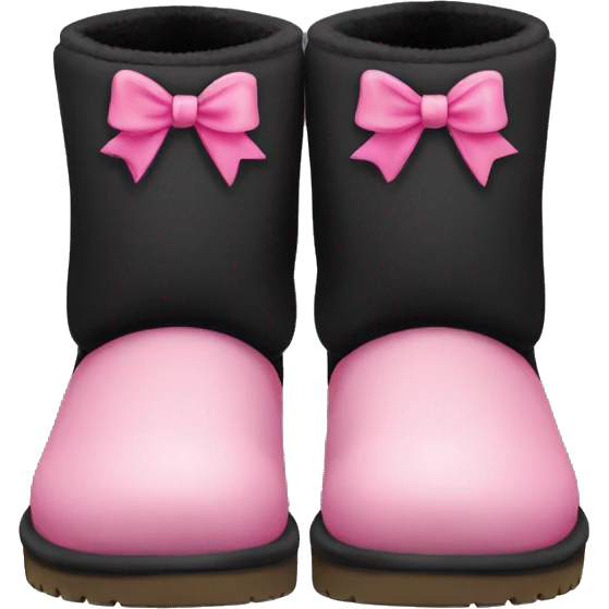 black low uggs with pink bow emoji