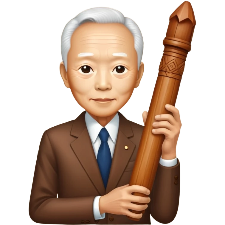 lee kuan yew holding a phallic totem emoji