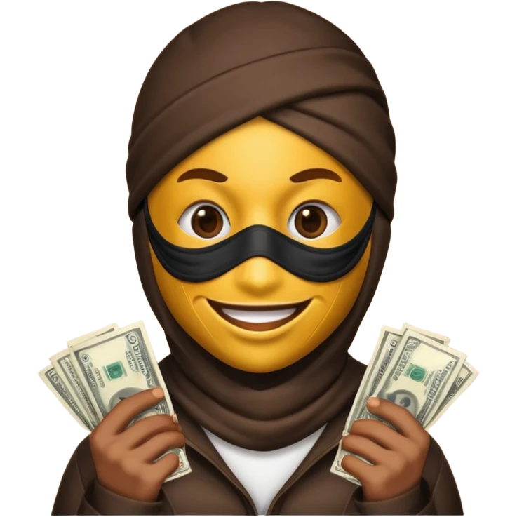 robber emoji with money emoji