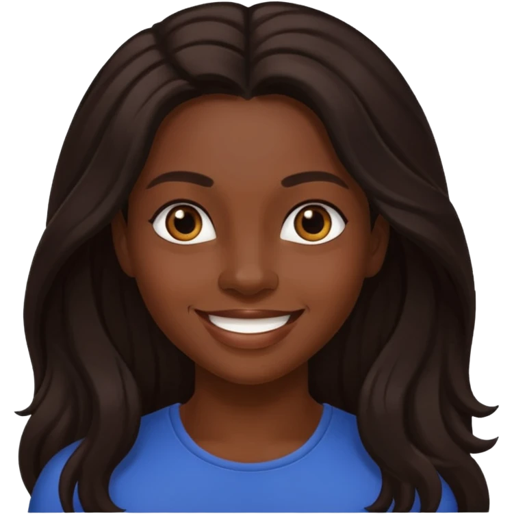 Yetide Badaki with dark brown long hair  emoji