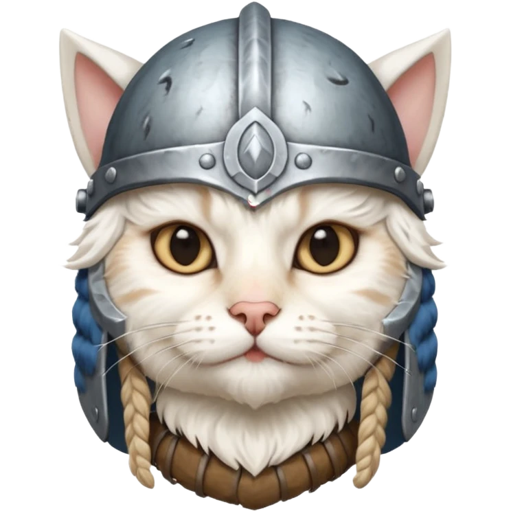 viking white cat emoji