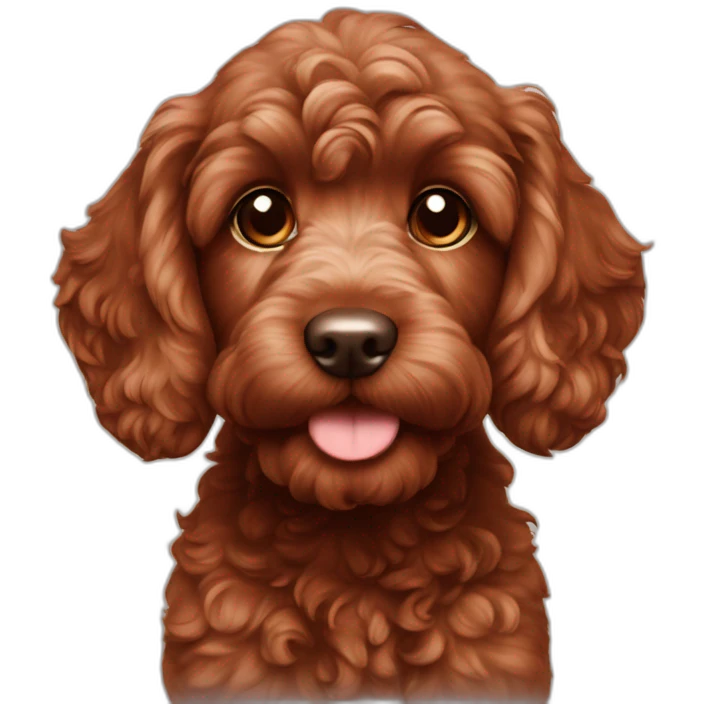 Reddish brown cockapoo puppy emoji