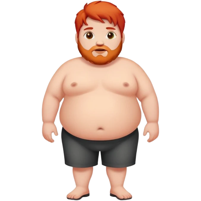a fat person with red hair standing  emoji