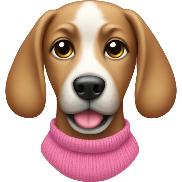 A dog with a pink sweater  emoji