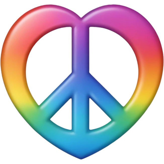 heart with rainbow gradient and peace sign emoji