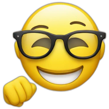one yellow smiley emoji wearing stylish glasses smiling emoji