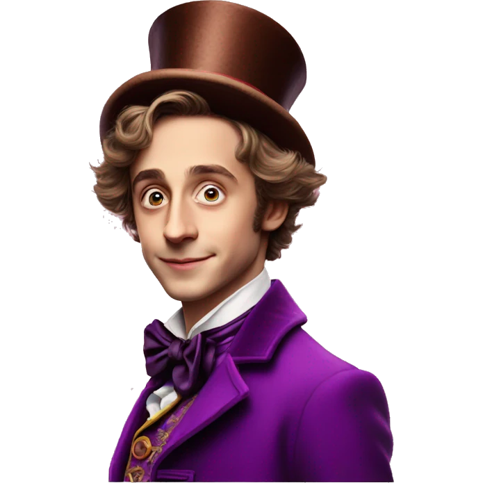 timothee chamalet as willy wonka emoji