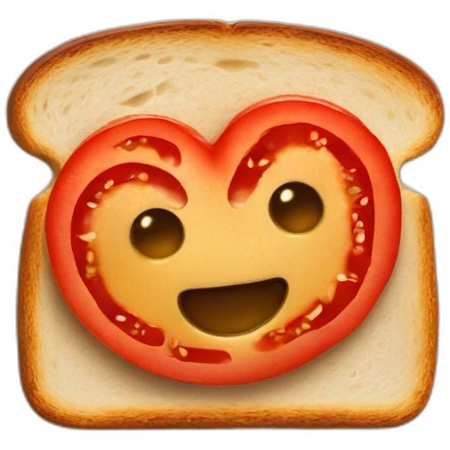 Toast spread with tomato and olive oil emoji