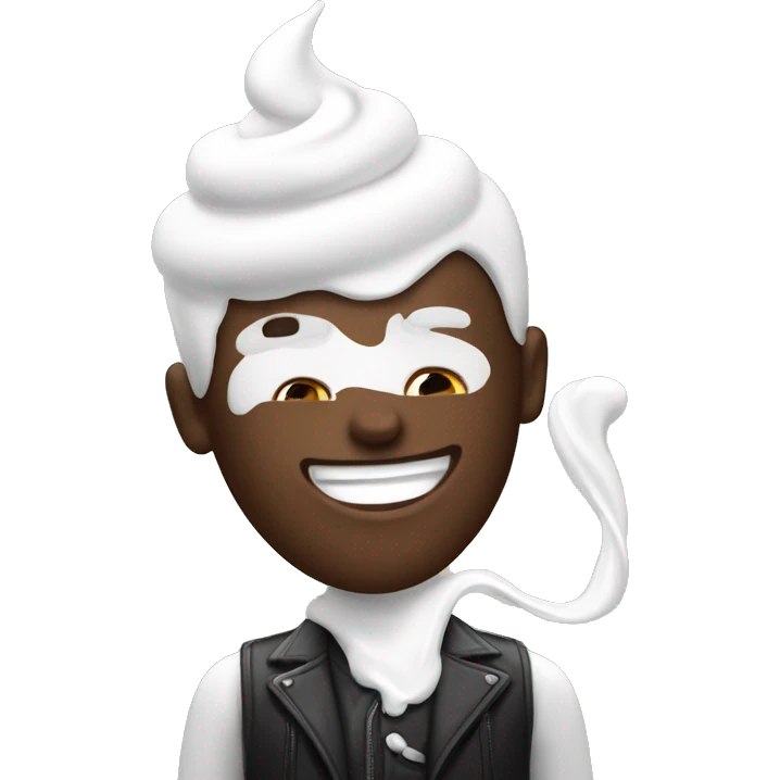 Guy with whip cream on face  emoji