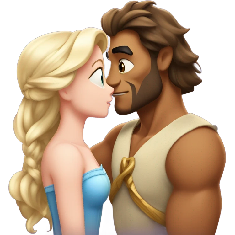 the beast kissing aurora  emoji
