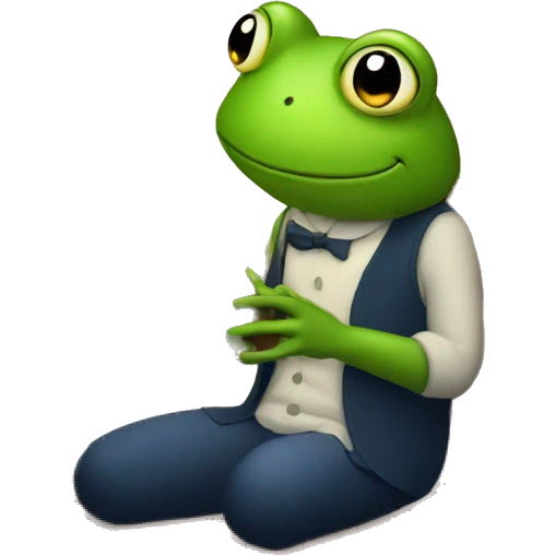quiet evening with a frog smoking by candlelight emoji