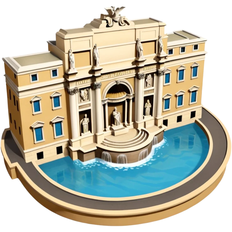 trevi fountain view from up above
no square style no frame png style 
no squared only building emoji