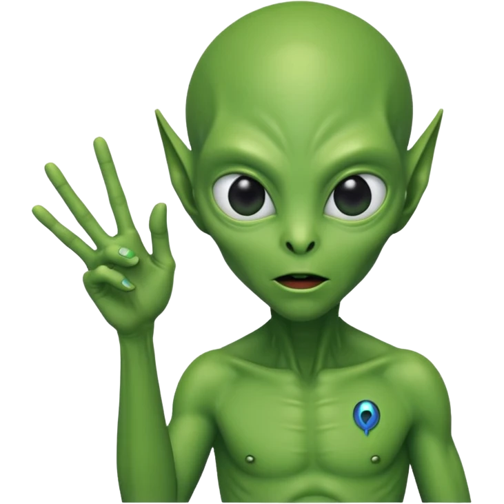 Alien flipping off emoji