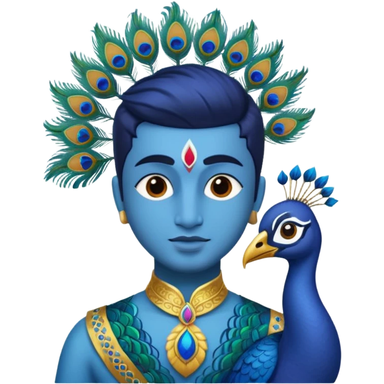 Krishna child form Bala Krishna blue skin peacock feather emoji