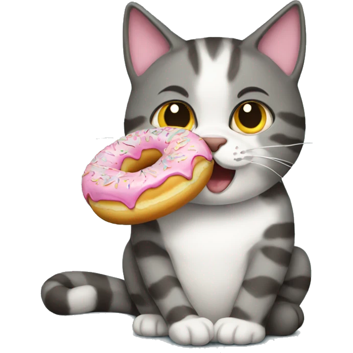 Cat eating donut emoji