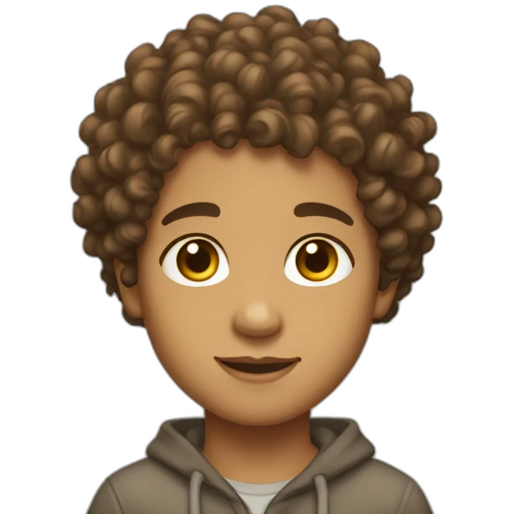 boy lightskin, curly hair yellow, brown eyes emoji