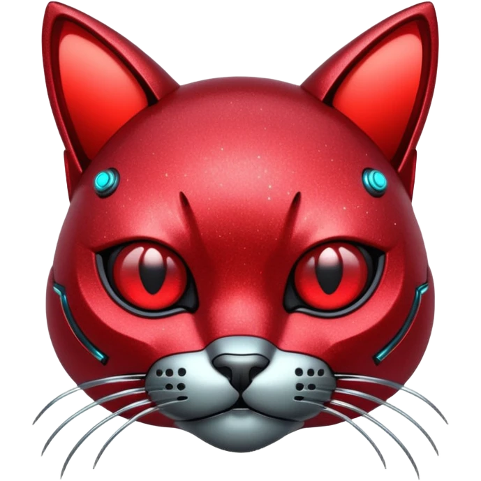 red glitter cyberpunk cat emoji