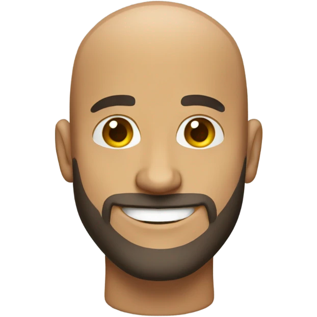 smiling bald man with beard portrait emoji