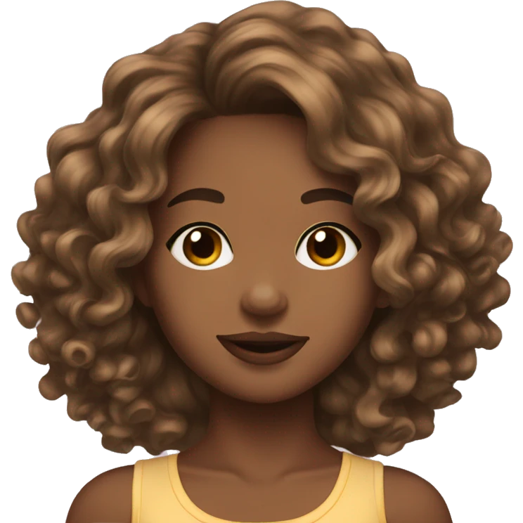 brown skin wavy hair pretty girl  emoji