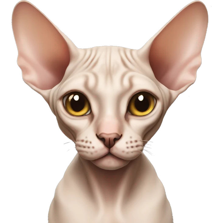 Sphynx cat tilting its head emoji