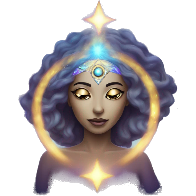 Pleiadian radiant glowing diva woman female third eye emoji