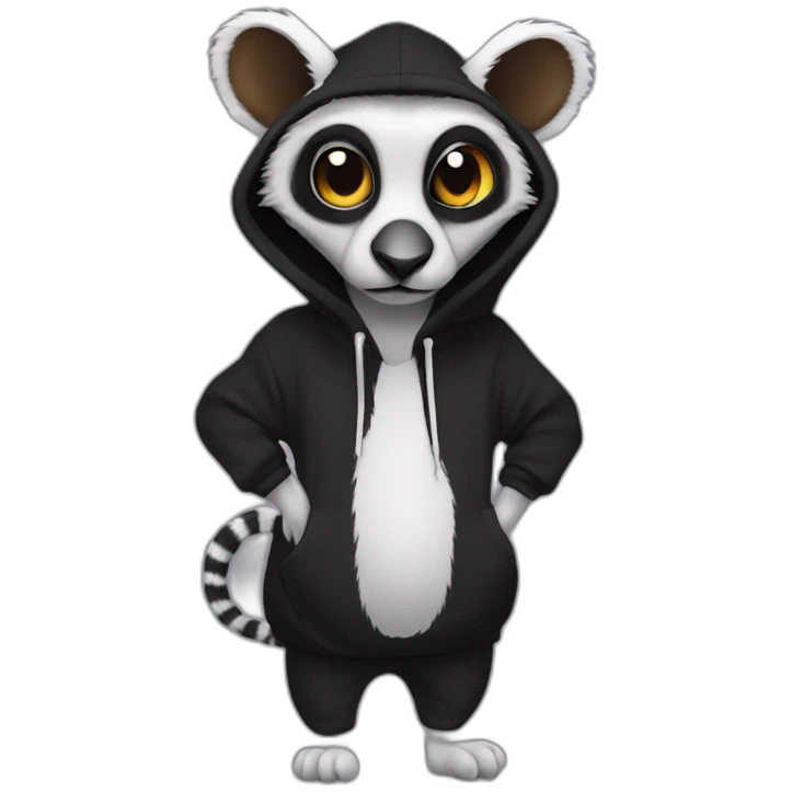lemur-hoodie-black emoji
